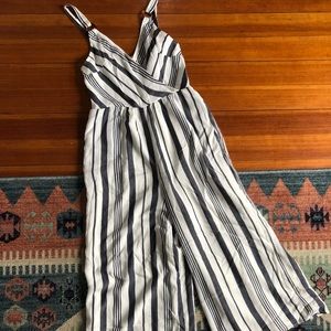 AE Blue and White Striped Jumpsuit | Size M